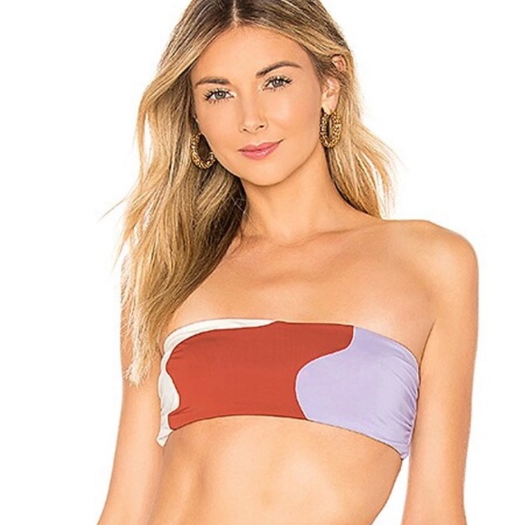 MARA HOFFMAN Abigail Bandeau top in lilac multi - unworn - Picture 2 of 2
